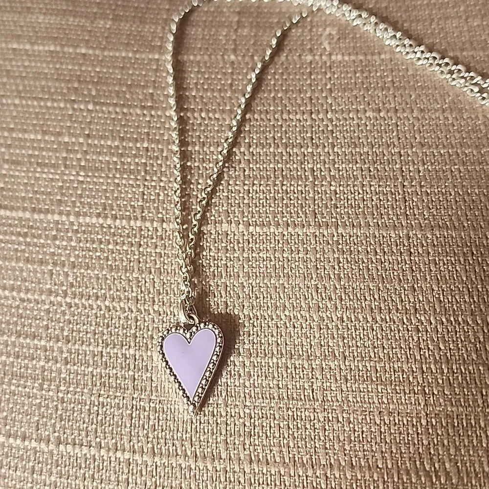 New Brighton Dazzling Love Petite Heart Necklace in Lilac, NWT - Picture 4 of 9